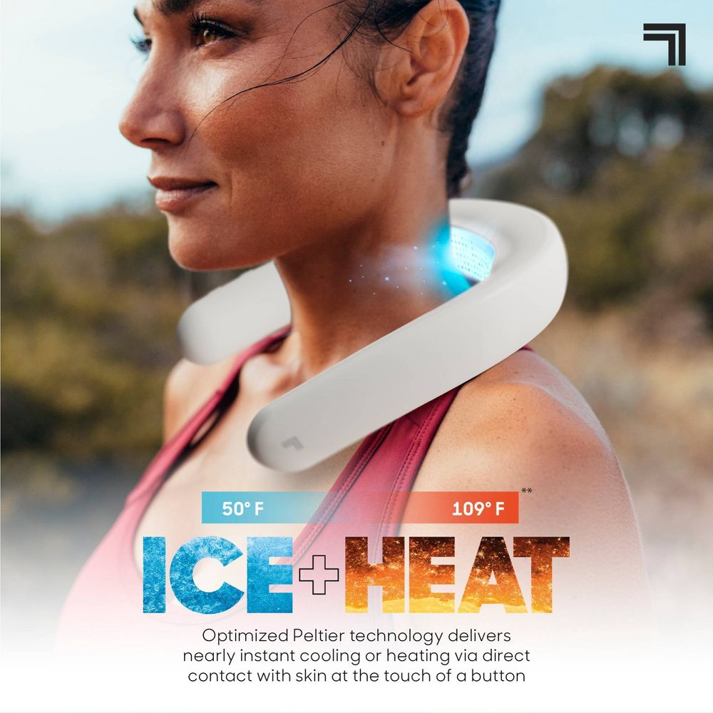 New - Sharper Image Cordless Cool and Heat Neckwear Device White