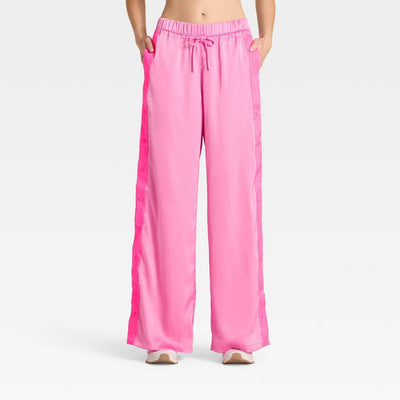 New - Women's Low-Rise Satin Tear Away Track Pants - JoyLab™