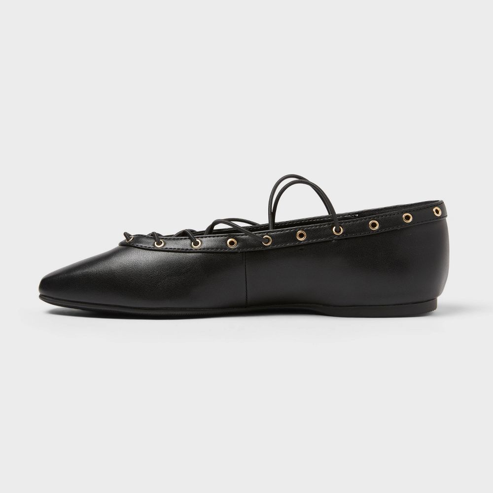 Open Box - Women’s Jay Flats with Memory Foam Insole - Wild Fable™ Black 10