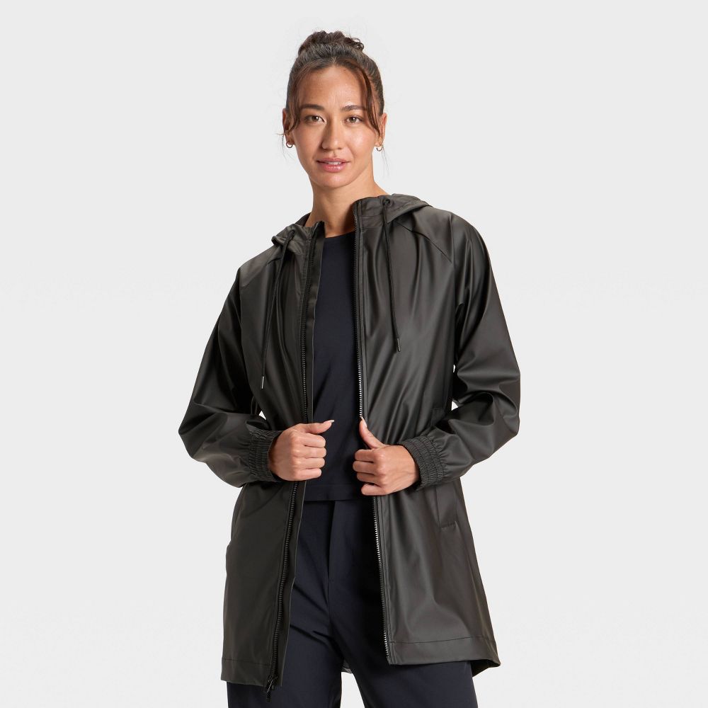 New - Women's Rain Coat - All In Motion™ Black M