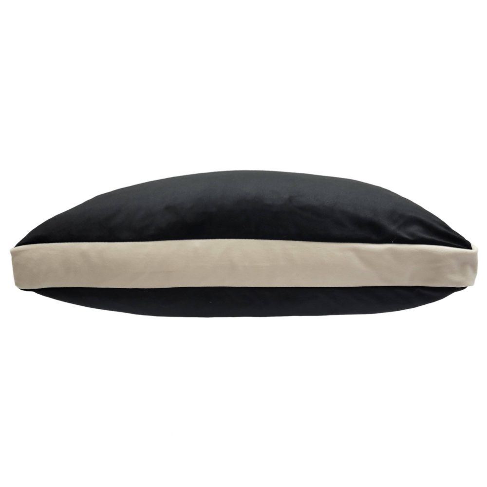 New - 17"x17" Chelsea Contrast Square Throw Pillow Black/Cream - Edie@Home: Indoor Polyester, Hidden Zipper