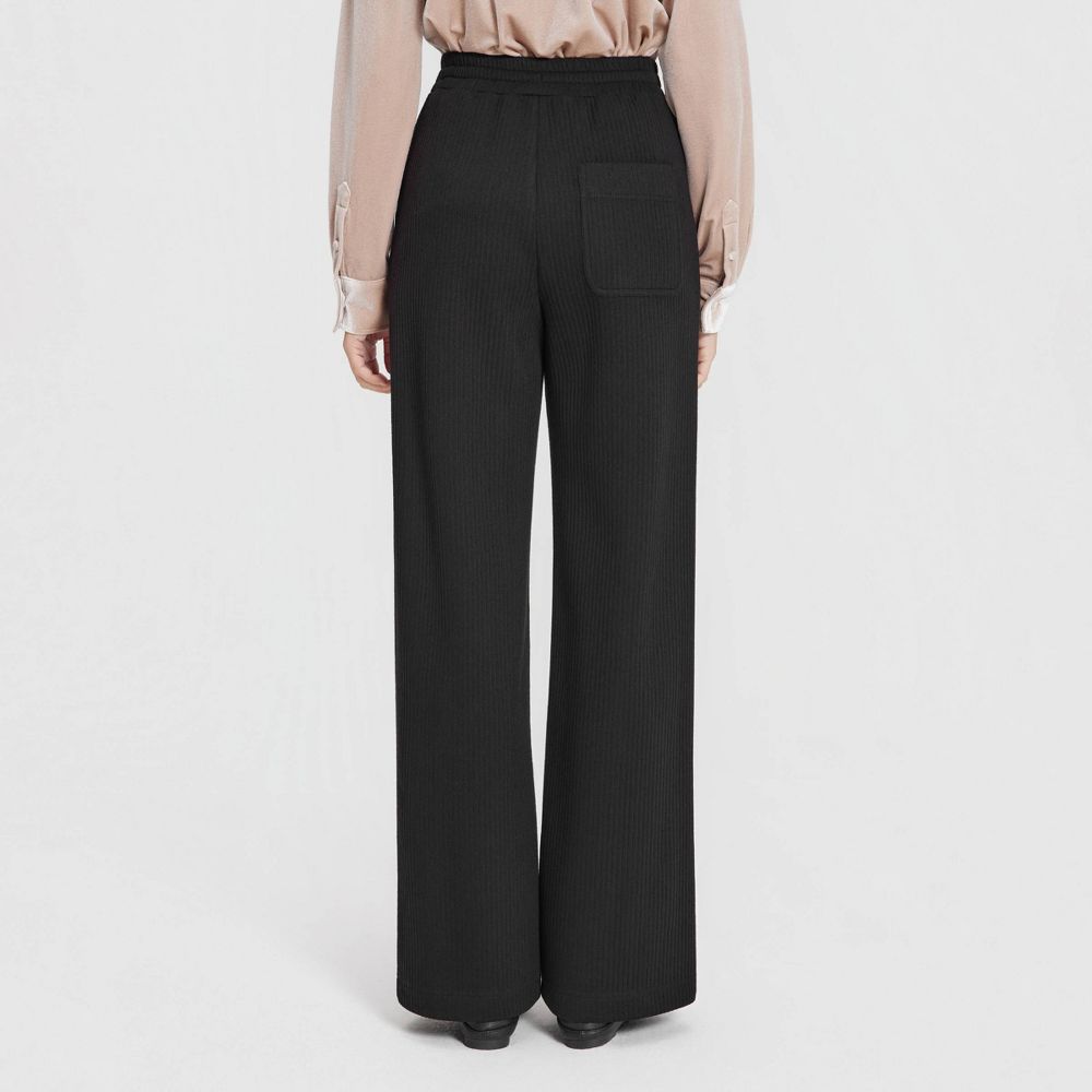 New - Women's Texture Pull-On Pants - Universal Thread™ Black L