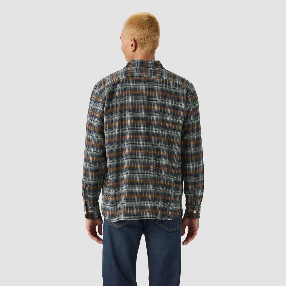 New - Levi's® Men's Worker Standard Fit Long Sleeve Button-Down Shirt - Navy Plaid Ledger S