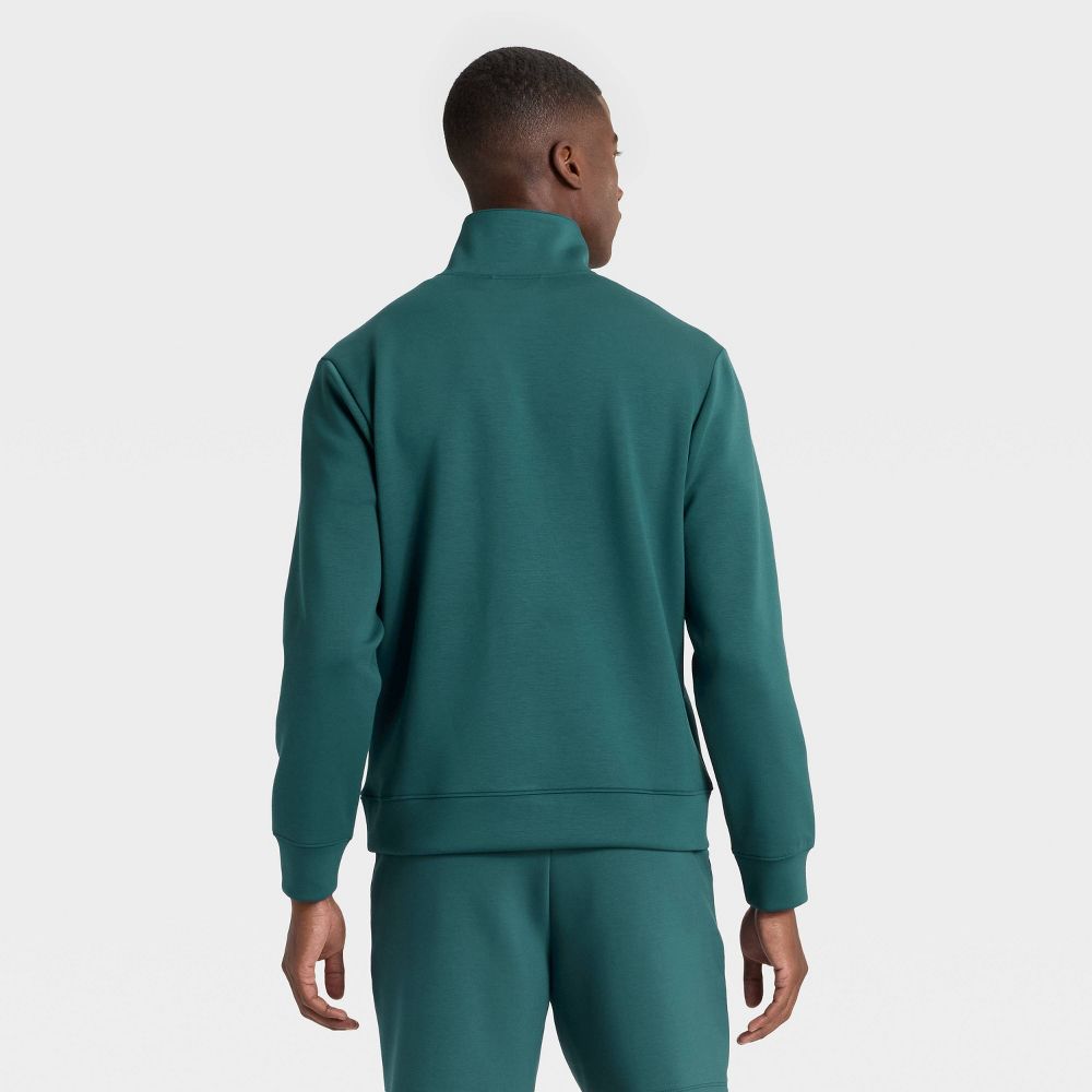 New - Men's Sleek Spacer Half Zip Sweatshirt - All In Motion™ Teal Blue M