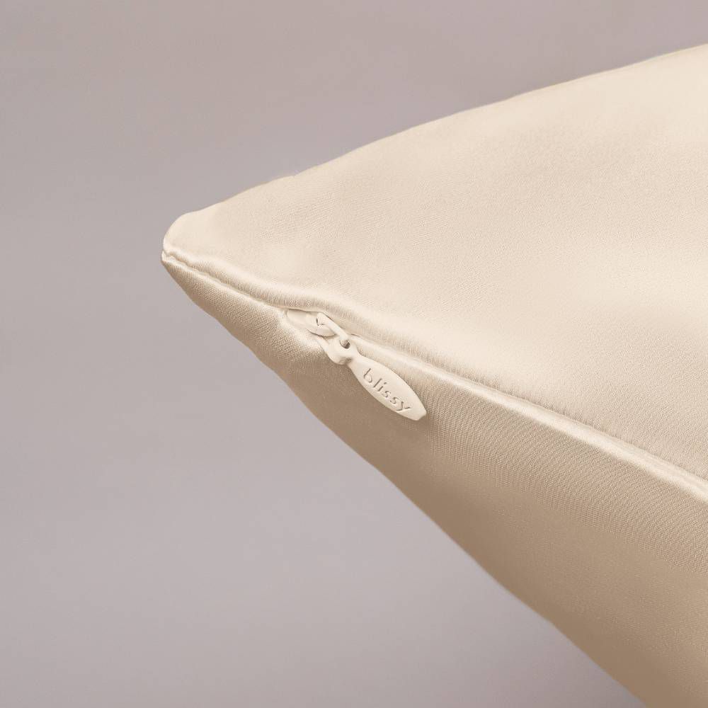 New - Blissy King 600 Thread Count Silk Pillowcase Natural Beige
