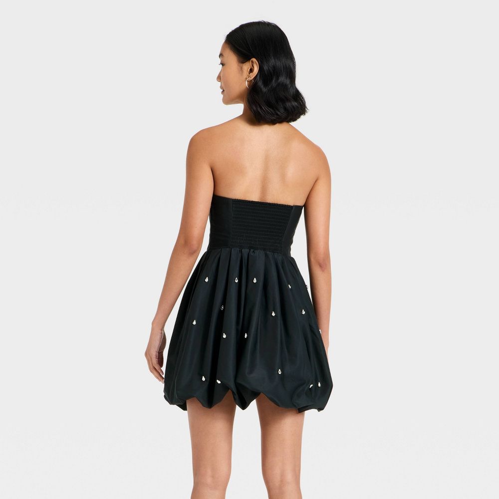 Open Box - Women's Embellished Bubble Mini Dress - A New Day™ Black XS