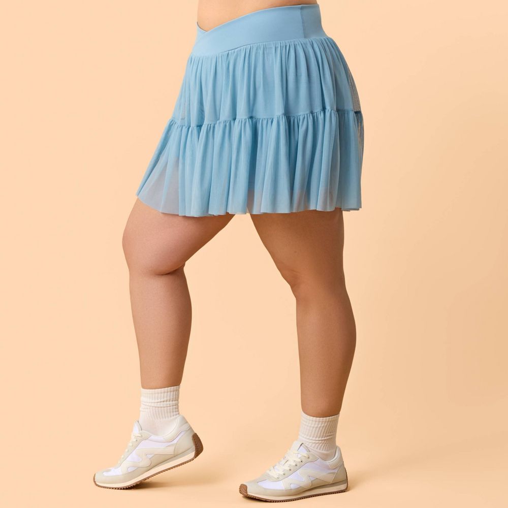 New - Blogilates Women's Ballerina Skort - Light Blue 3X