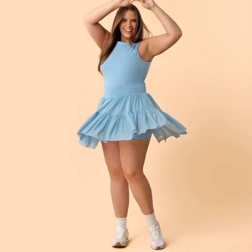 New - Blogilates Women's Ballerina Skort - Light Blue 3X