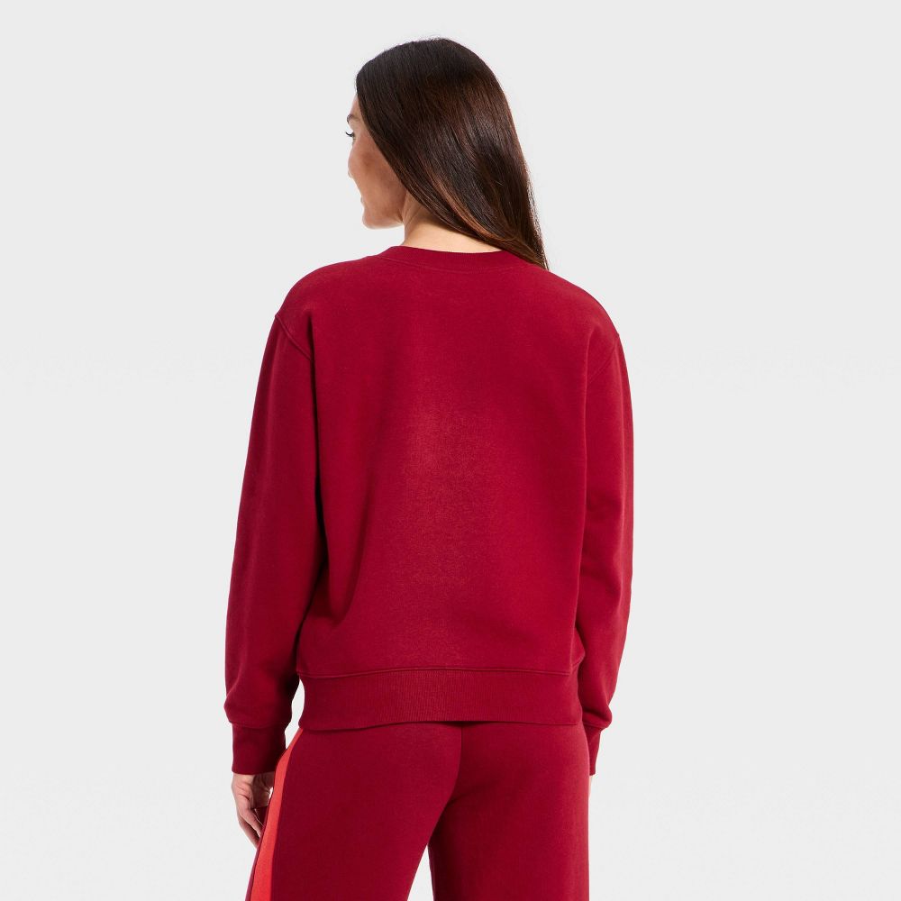 New - Women's Holiday Knit Graphic Pullover Sweatshirt - Universal Thread™ Maroon M