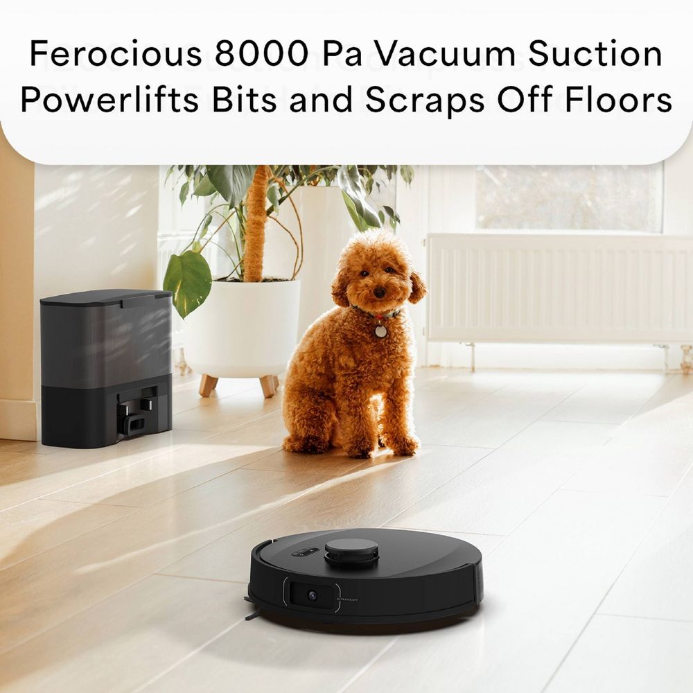 New - bObsweep UltraVision Self-Empty Cordless Robotic Vacuum and Mop Carbon Steel