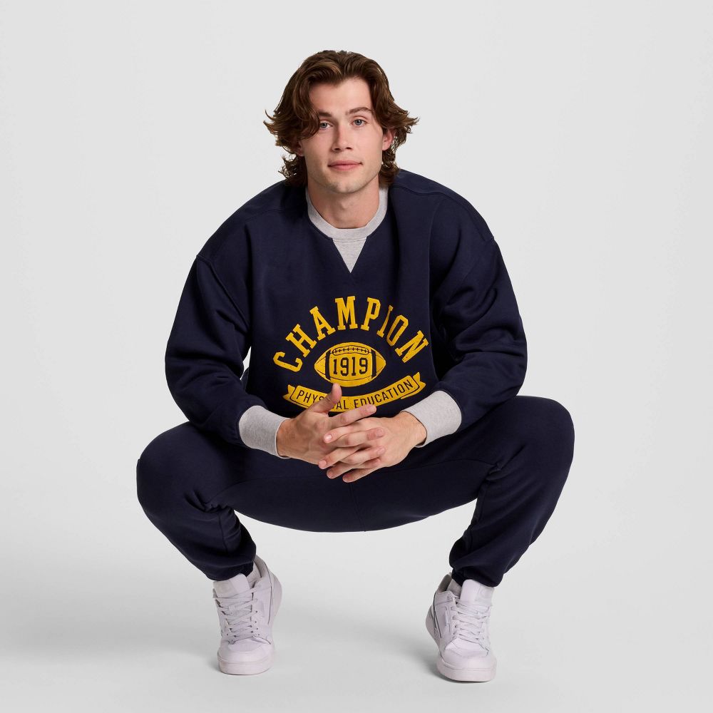 New - Champion Men's Physical Education Colorblocked Sweatshirt - Navy S