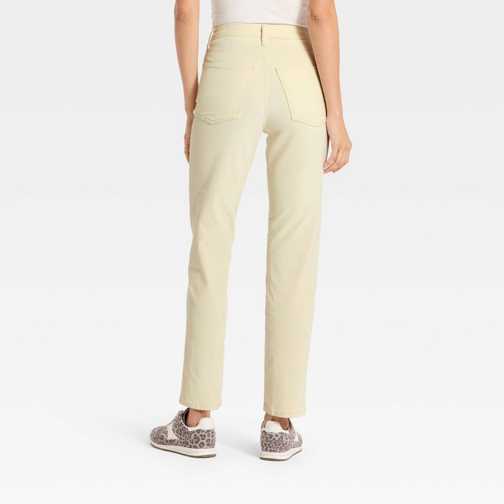 New - Women's Everyday High-Rise Straight Velvet Pants - Universal Thread™ White 4