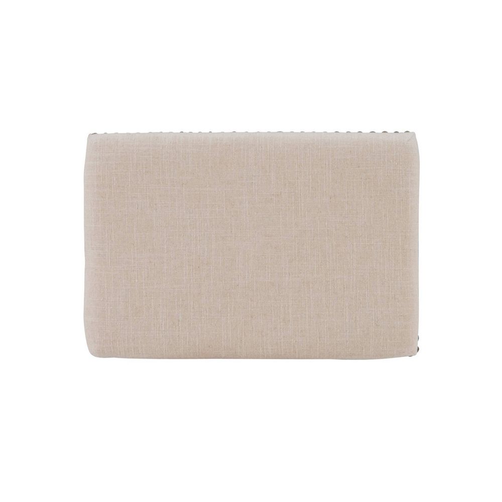 New - Claridge Backless Nailhead Saddle Counter Height Barstool Linen - Linon: Chic Beige, Rubberwood Frame