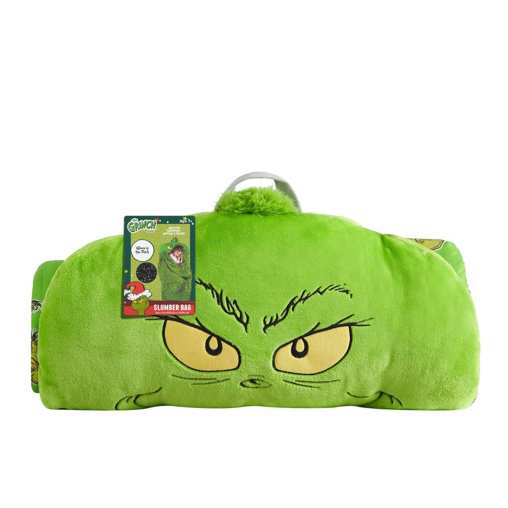 Open Box - The Grinch Kids' Glow in the Dark Sleeping Bag Green