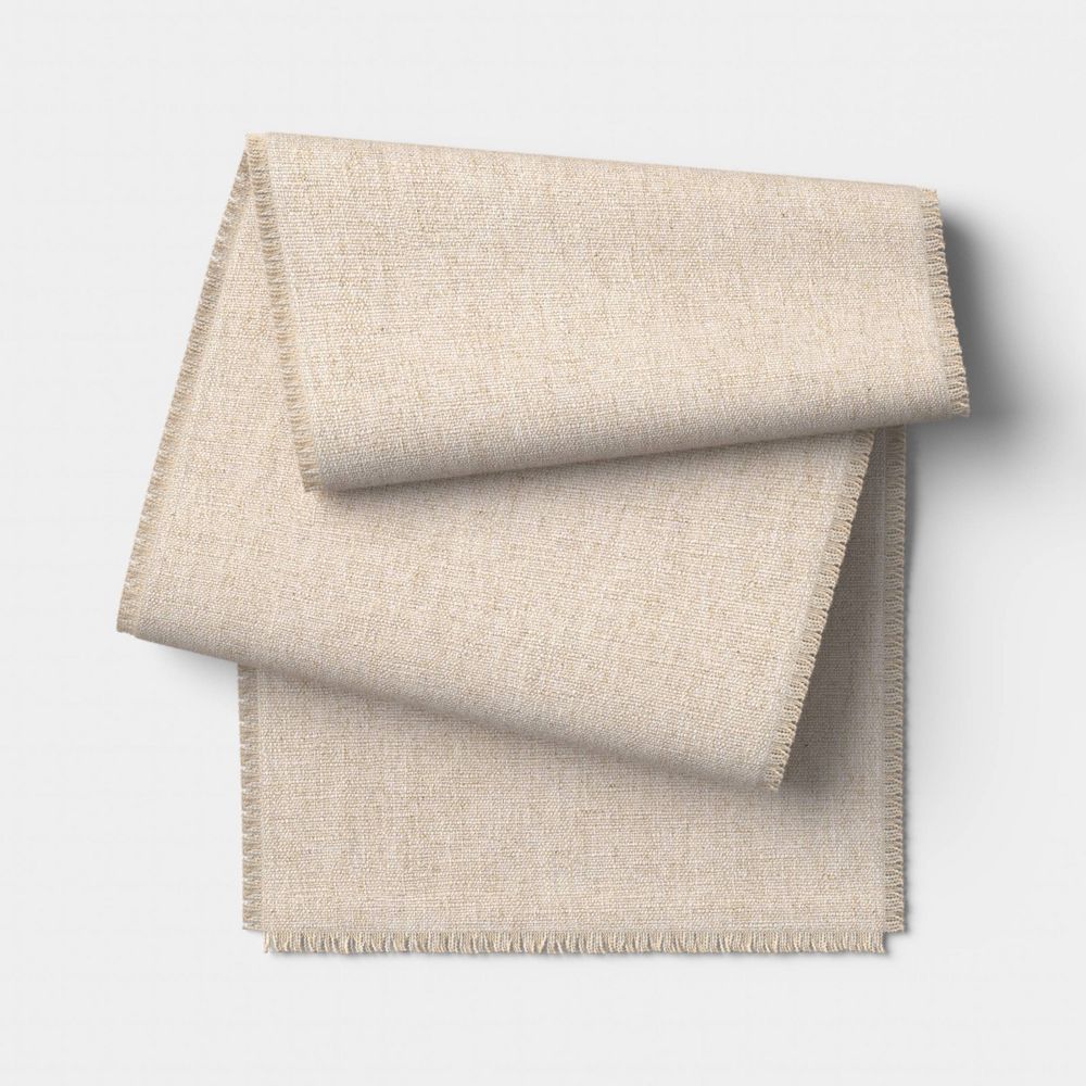 New - 90"x20" Woven Table Runner Natural - Threshold™