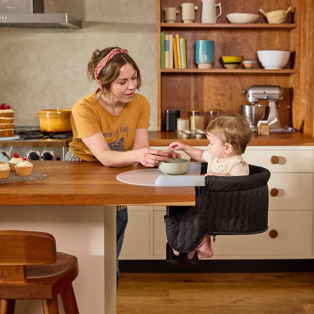 New - Lalo Hook-On High Chair with Attachable Silicone Tray - Black