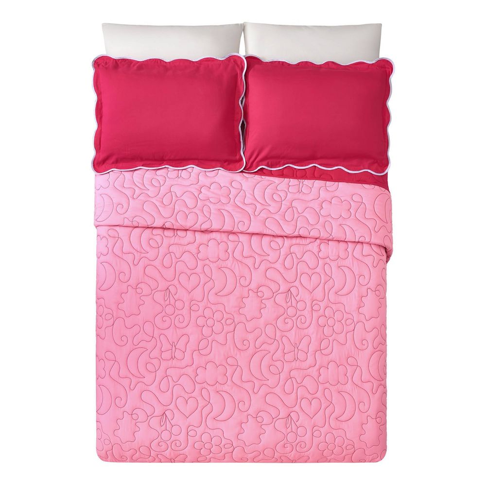 New - Prism Full/Queen Pink Icon Quilted Comforter