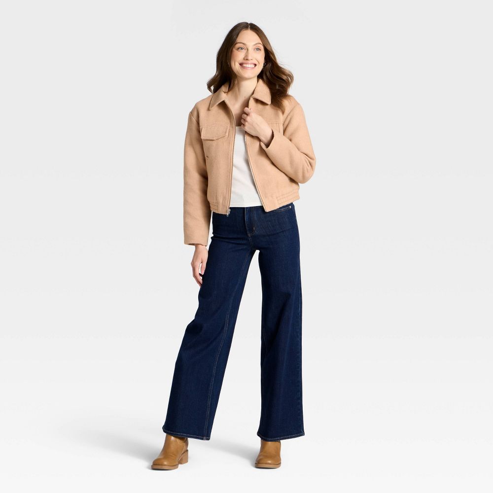 New - Women's Wool Fashion Jacket - Universal Thread™ Tan XL