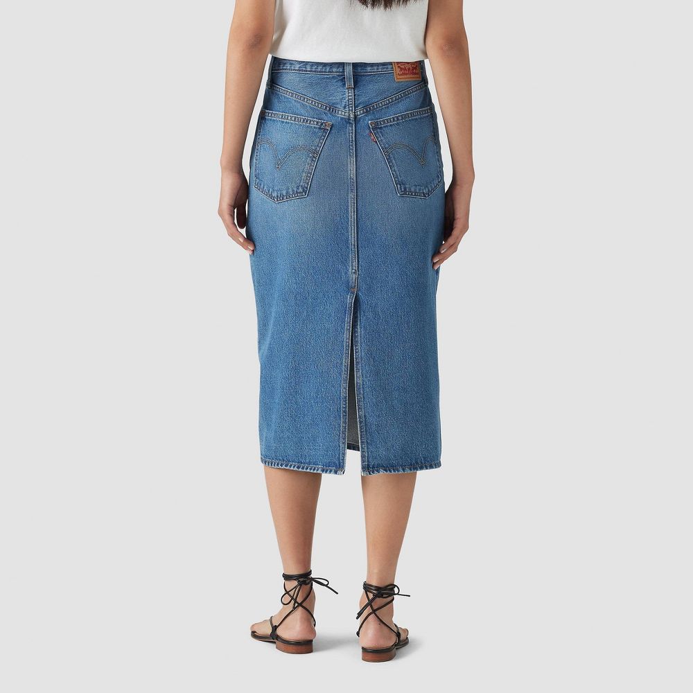 New - Levi's® Women's High-Rise Back Slit Skirt - Meadow Games 25