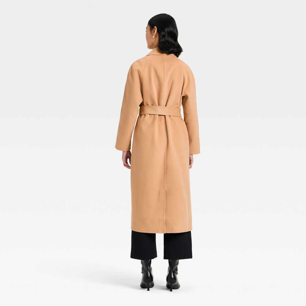 Open Box - Women's Double Faced Wrap Coat - A New Day™ Camel L