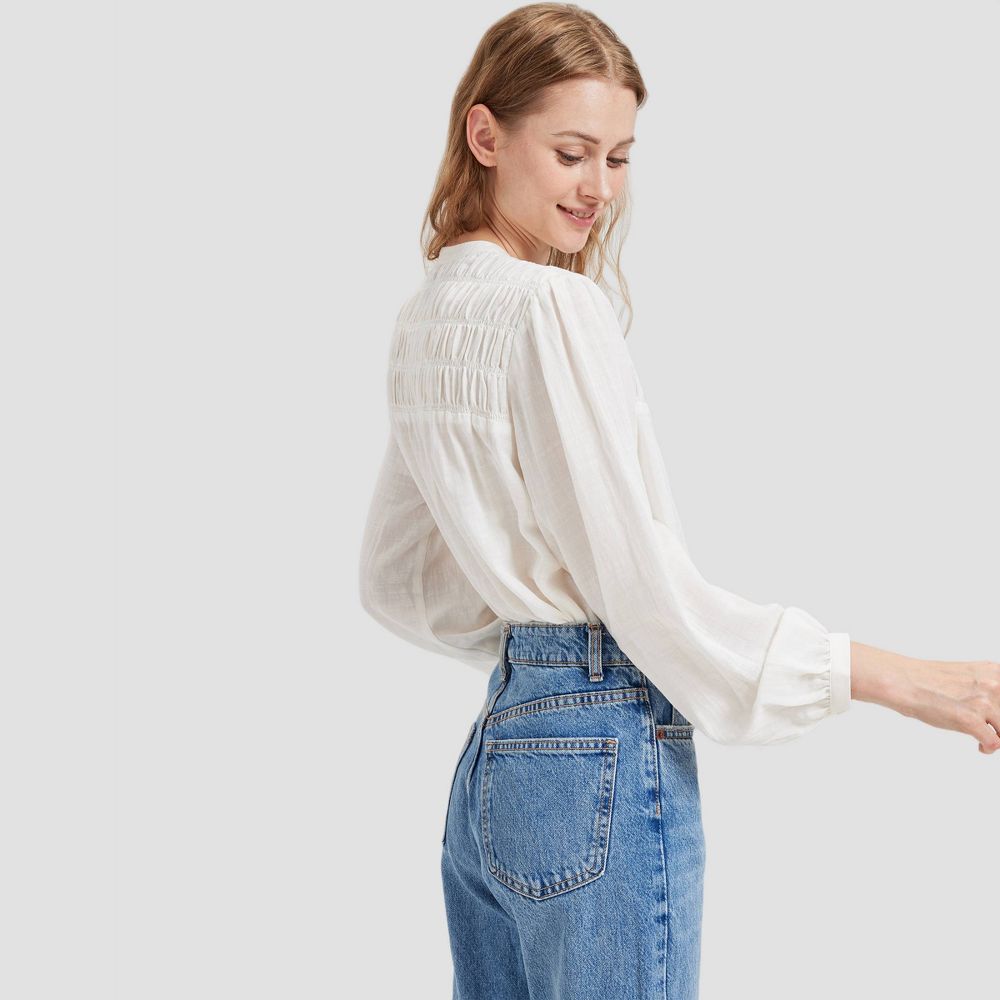 New - Women's Long Sleeve Button-Down Shirt - Universal Thread™ Ivory L