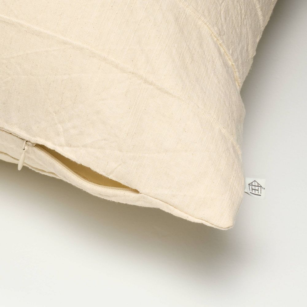 New - 26"x26" Stitch Stripe Euro Throw Pillow Cover Tan - Hearth & Hand™ with Magnolia