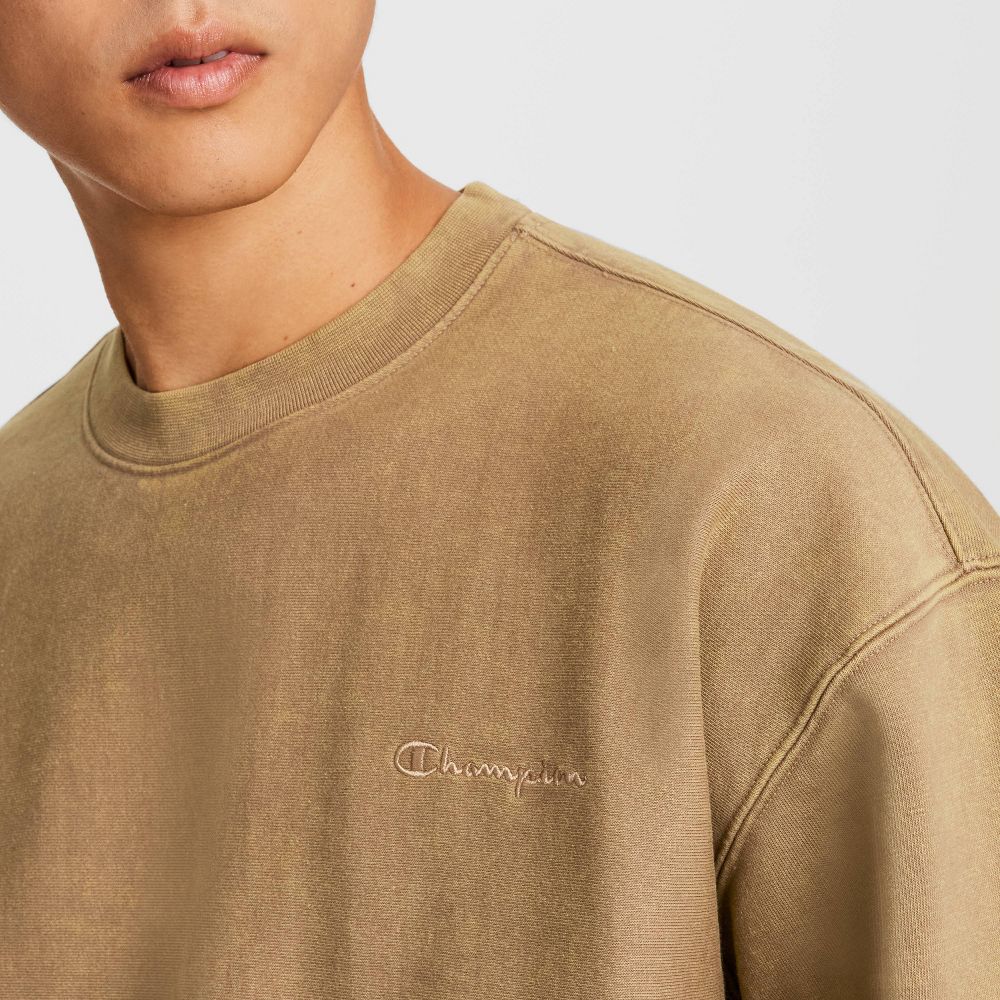 New - Champion Men's Washed Sweatshirt - Sand Pepper S