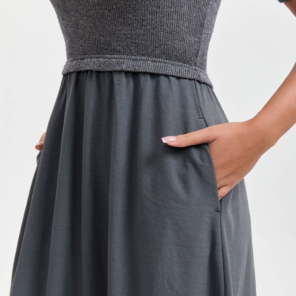 New - Women's Twofer Midi Dress - A New Day™ Gray L