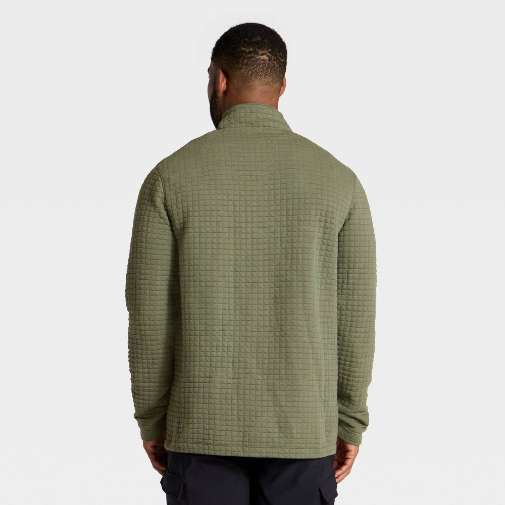 New - Men's Quilted Fleece 1/2 Zip Pullover Sweatshirt - All In Motion™ Olive Green XXL