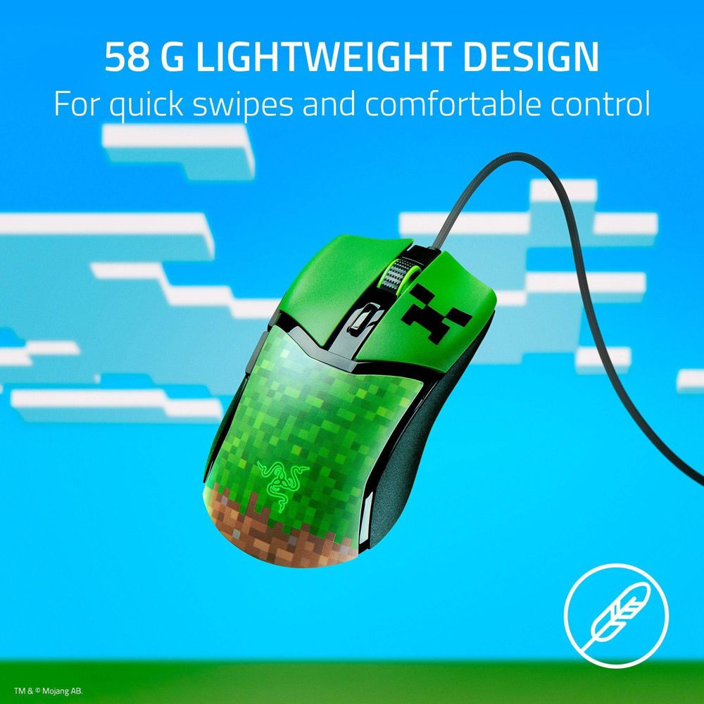 New - Razer Cobra Customizable Gaming Mouse - Minecraft Edition: Wired Precision Device