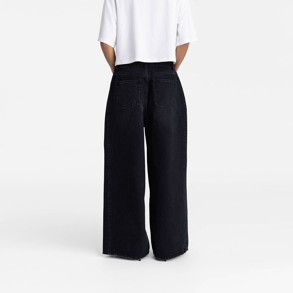 New - KBB by KAHLANA Women's Low-Rise Wide Leg 'The Rachel Jean' - Black Wash 4