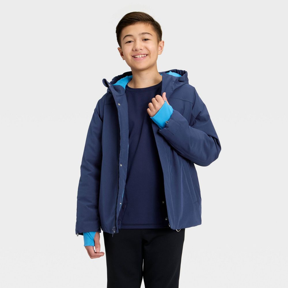 New - Kids' Hooded Snowsport Jacket - All In Motion™ Navy Blue XL