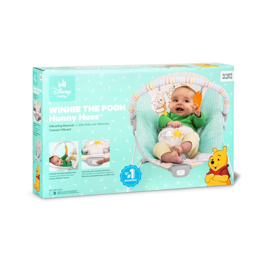 New - Bright Starts Disney Baby Vibrating Bouncer - Winnie the Pooh