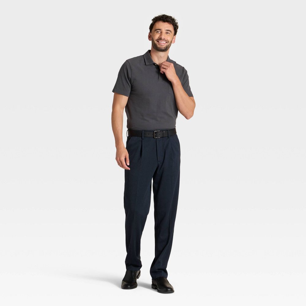 New - Men's Plaid Dress Trousers - Goodfellow & Co™ Navy Blue 34x32