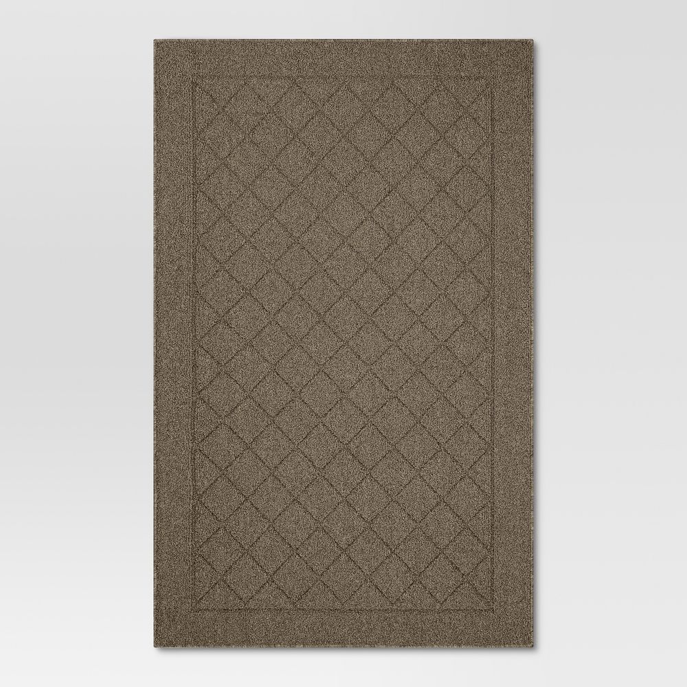 New - 2'6"x3'10" Washable Diamond Clarkson Tufted And Hooked Accent Rug Tan - Threshold™