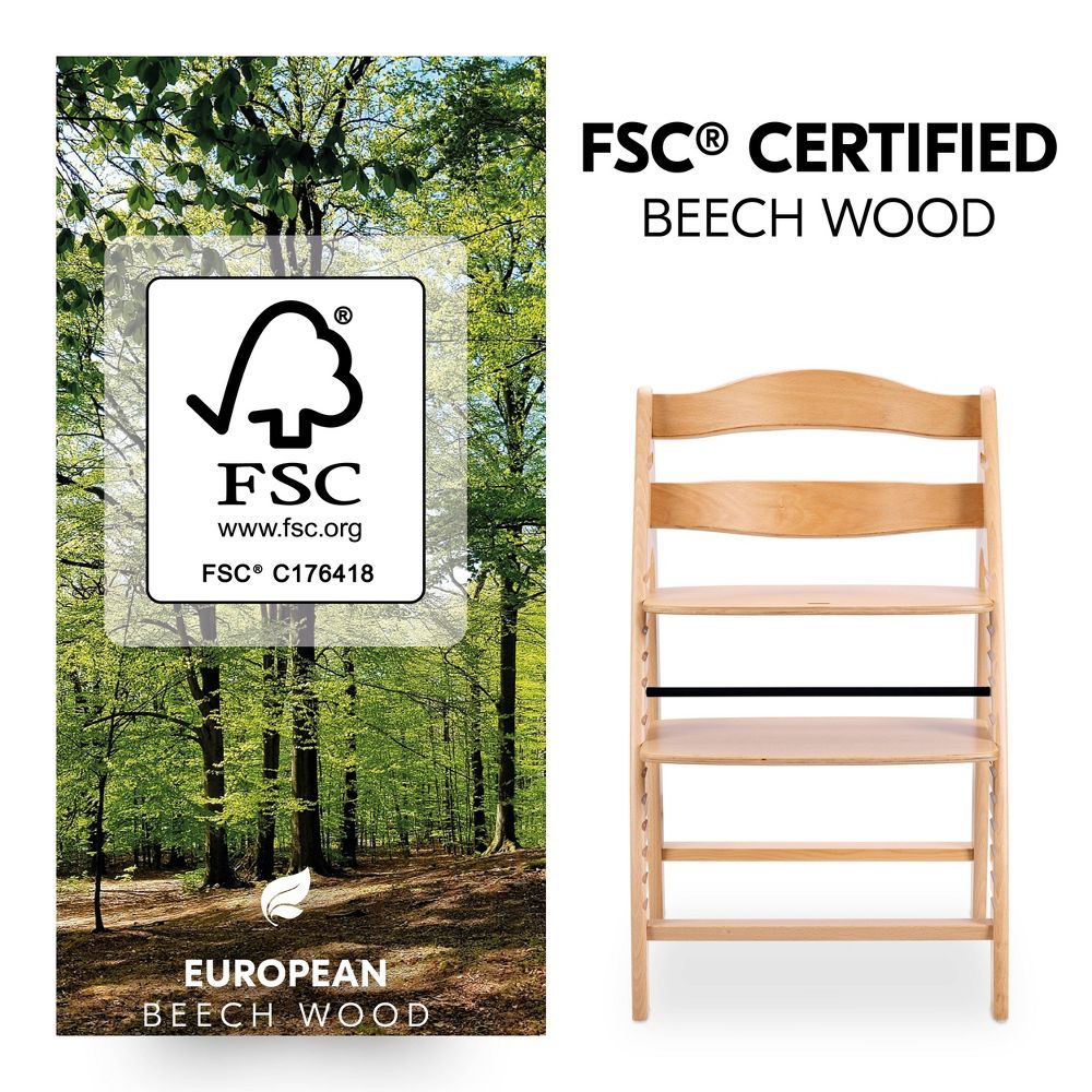 New - Hauck Arketa High Chair and Cushion - Beech