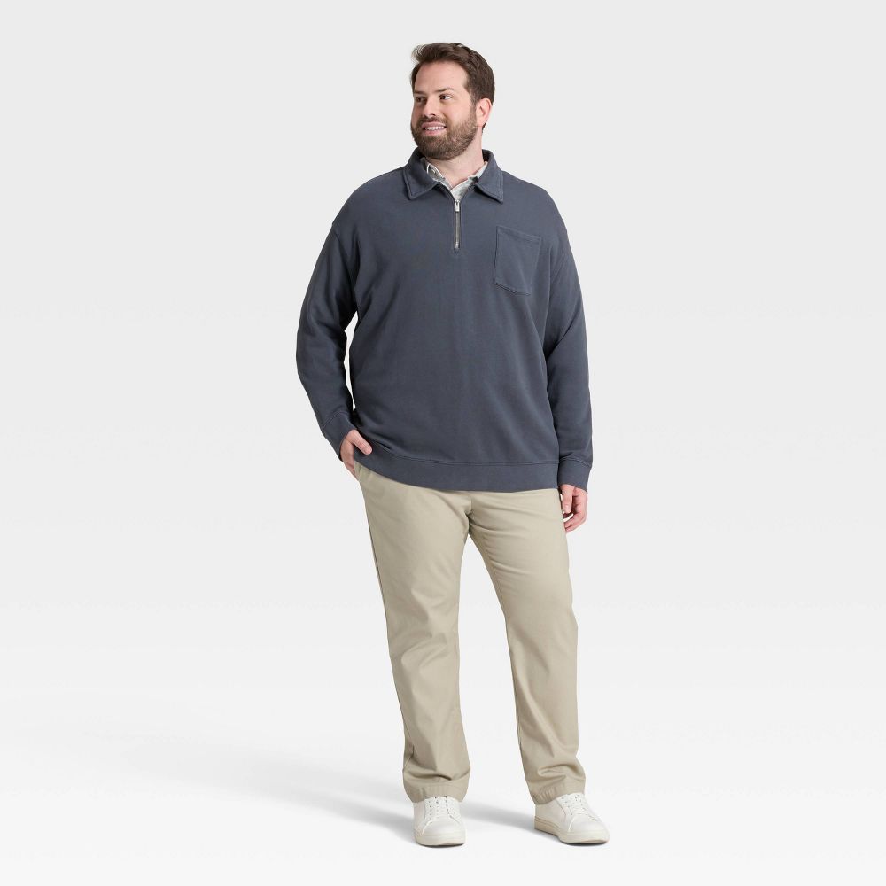 New - Men's Vintage 1/4 Zip Sweatshirt - Goodfellow & Co™ Dark Gray M