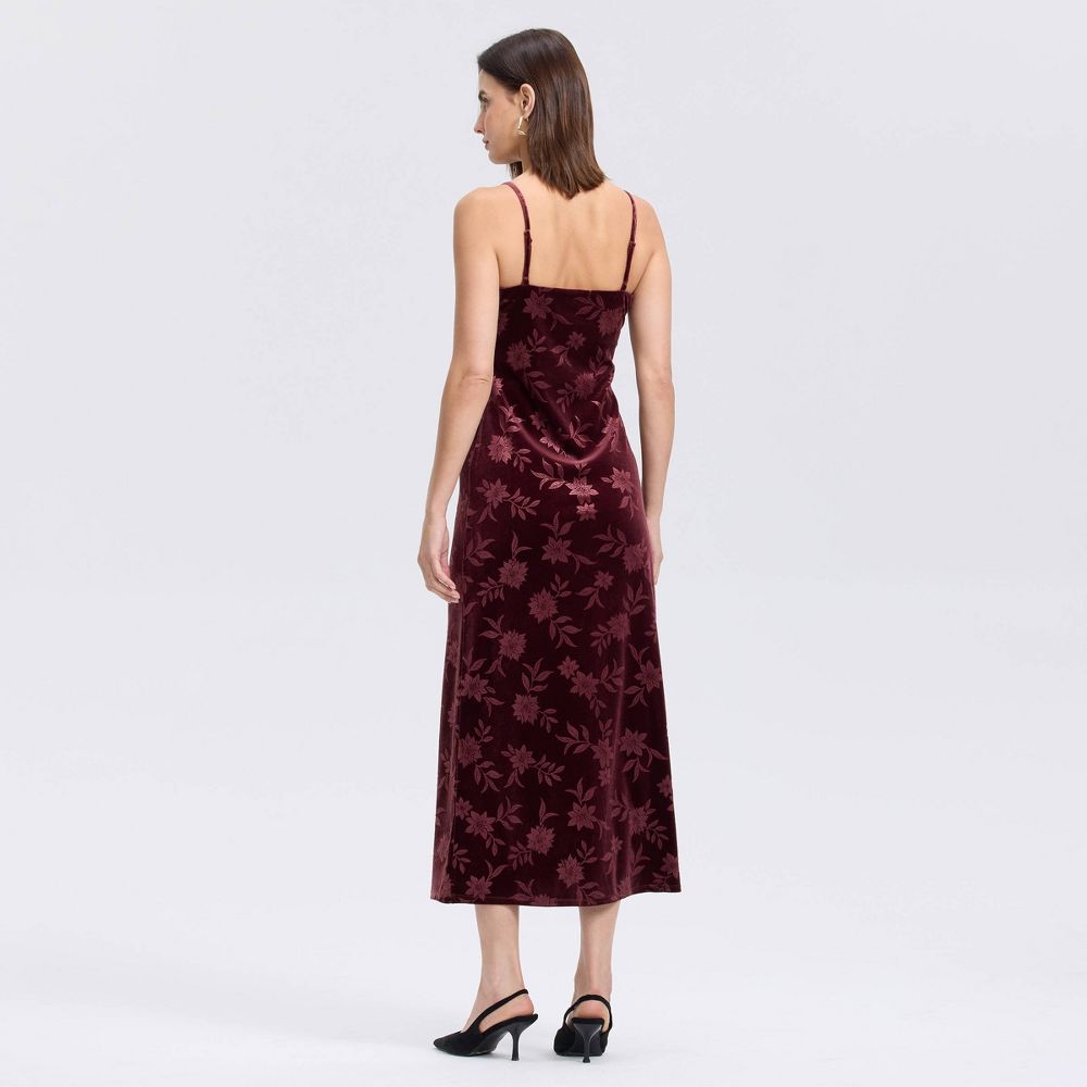 New - Women's Velvet Midi Slip Dress - A New Day™ Port Royale XL