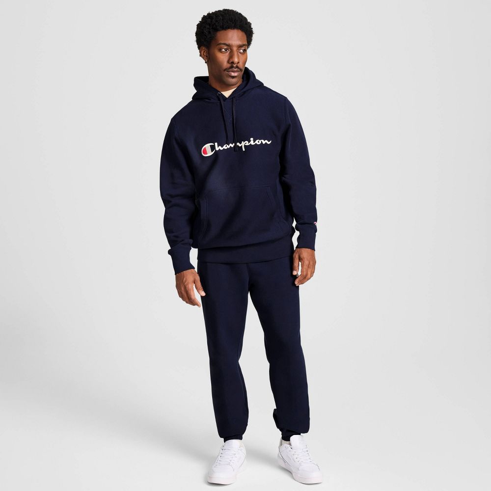New - Champion Adult Sizing Iconic Embroidered Hoodie - Navy XS