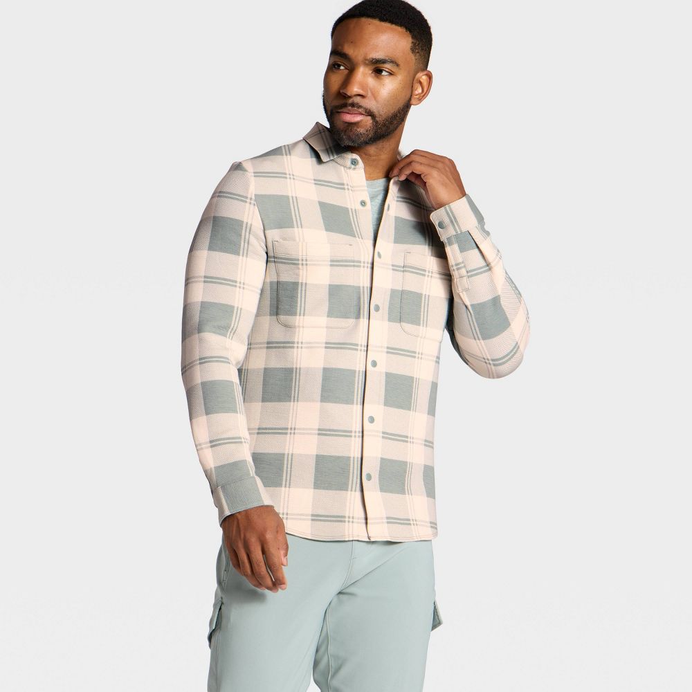 New - Men's Shirt Jacket - All In Motion™ Green Plaid S