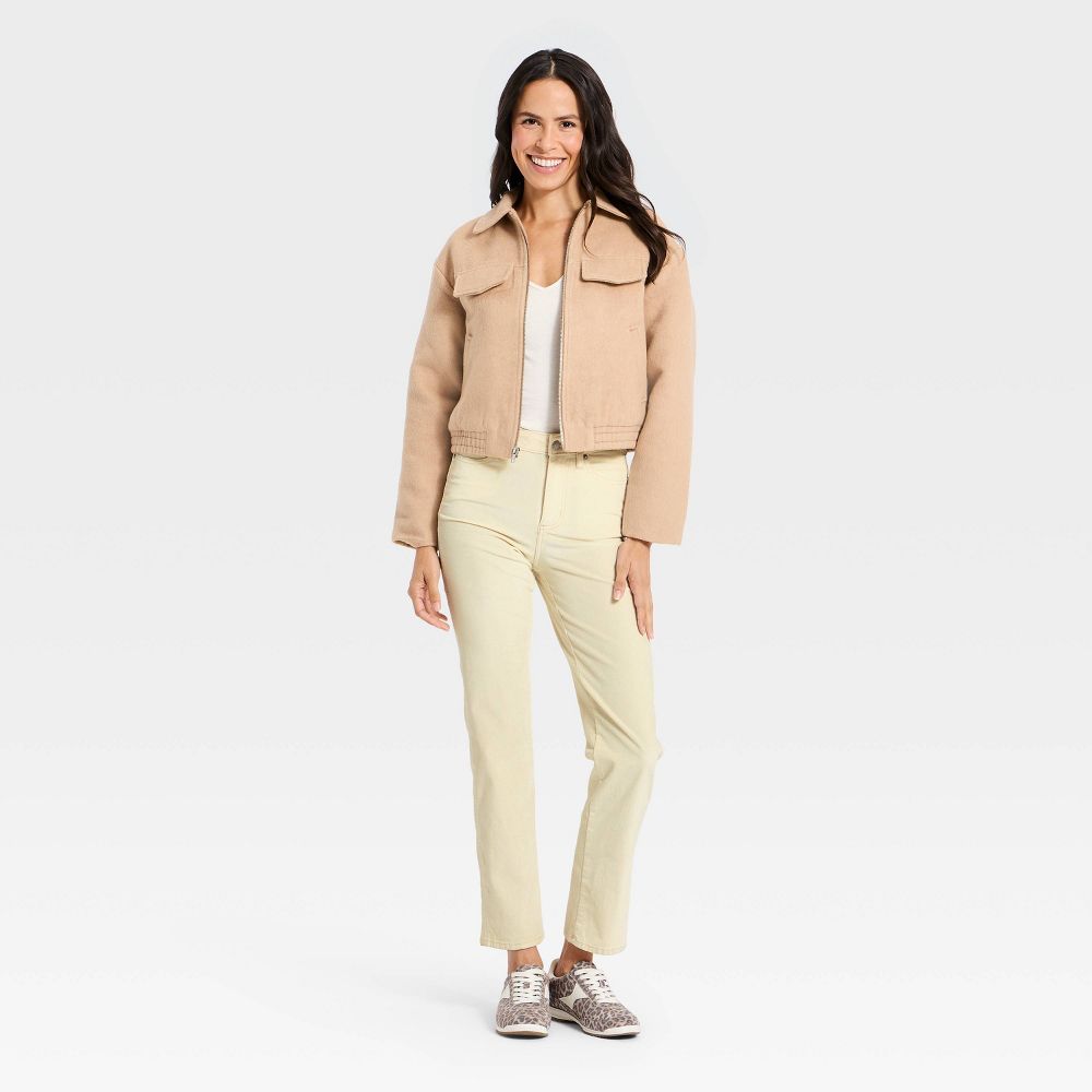 New - Women's Everyday High-Rise Straight Velvet Pants - Universal Thread™ White 8