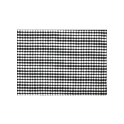 New - 4pk Cotton Gingham Placemats White/Black - Lush Décor: Kitchen Decor, Classic Plaid, Rectangle, Machine Washable