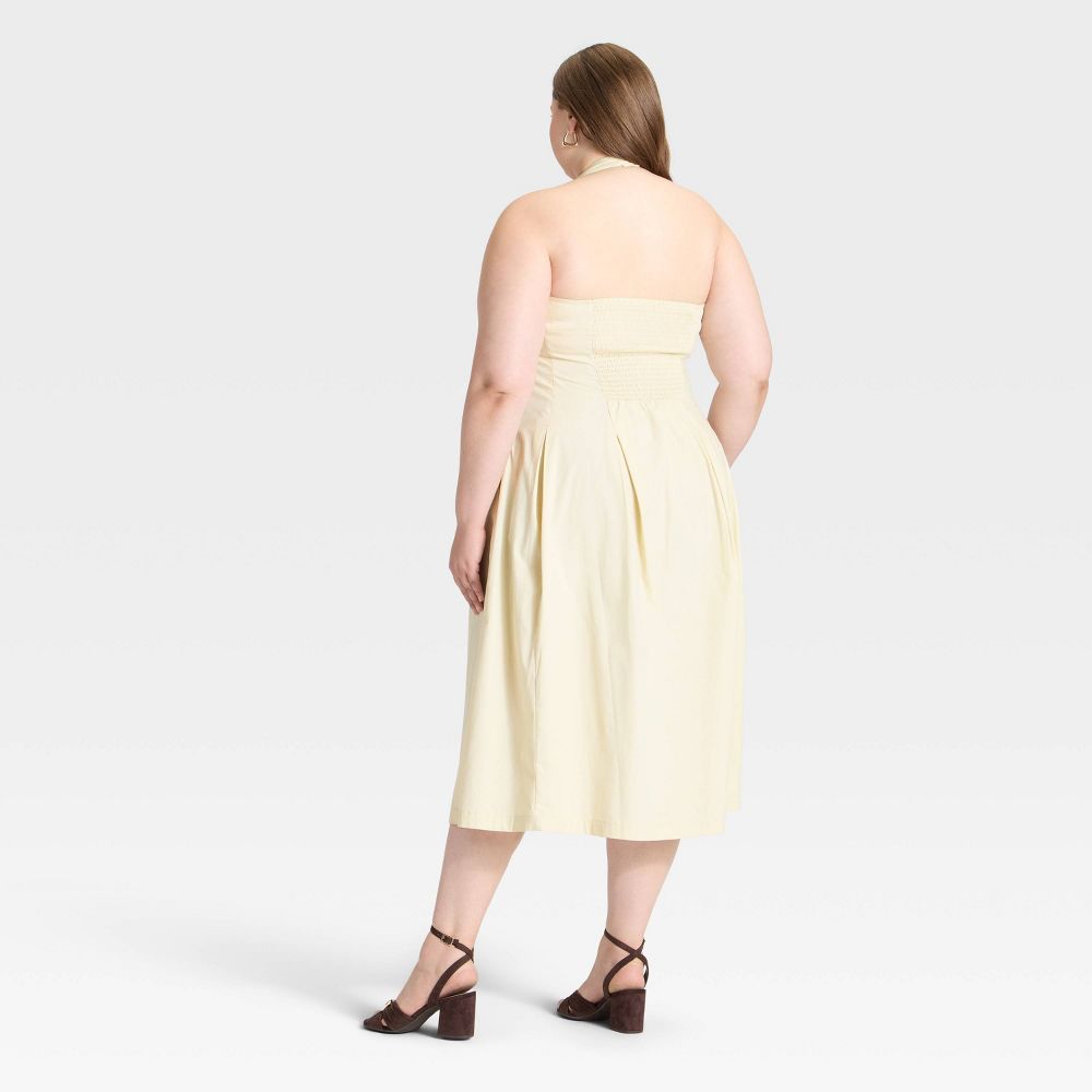 New - Women's Midi Halter Dress - A New Day™ Cream 2X