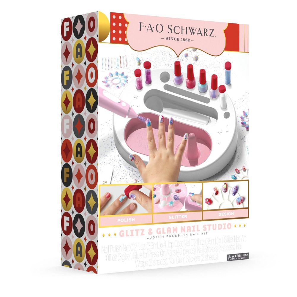 Open Box - FAO Schwarz Glitz & Glam Nail Studio Custom Press-On Nail Kit
