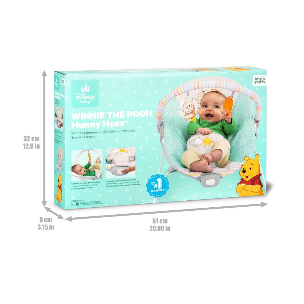 New - Bright Starts Disney Baby Vibrating Bouncer - Winnie the Pooh