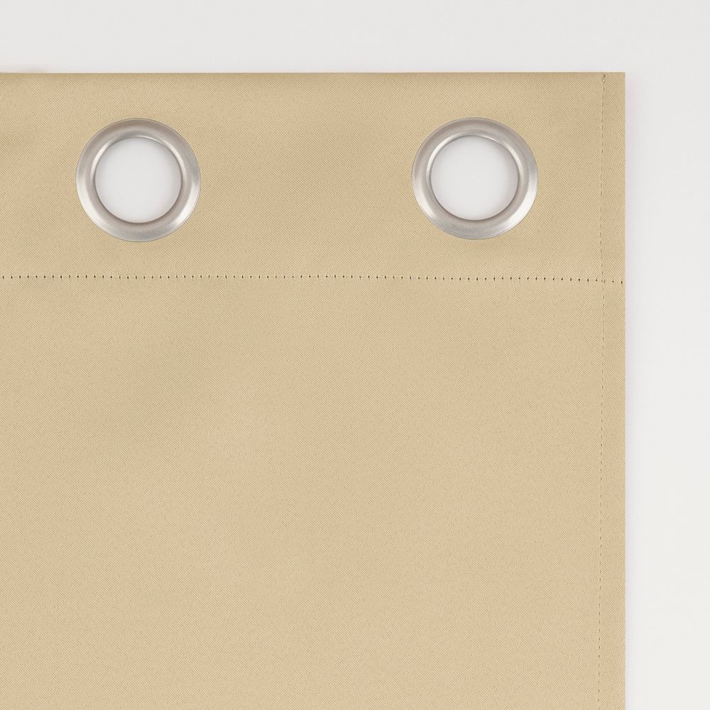 New - 2pc 37"x96" Sun Zero Tedrow 100% Blackout Grommet Curtain Panel Pair Taupe: Modern Energy Efficient, Noise Reduction