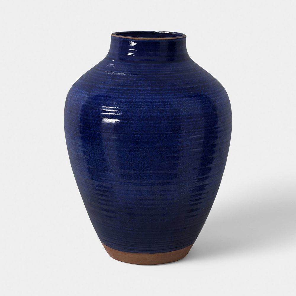 New - XL Tuscan Ceramic Vase Blue - Threshold™