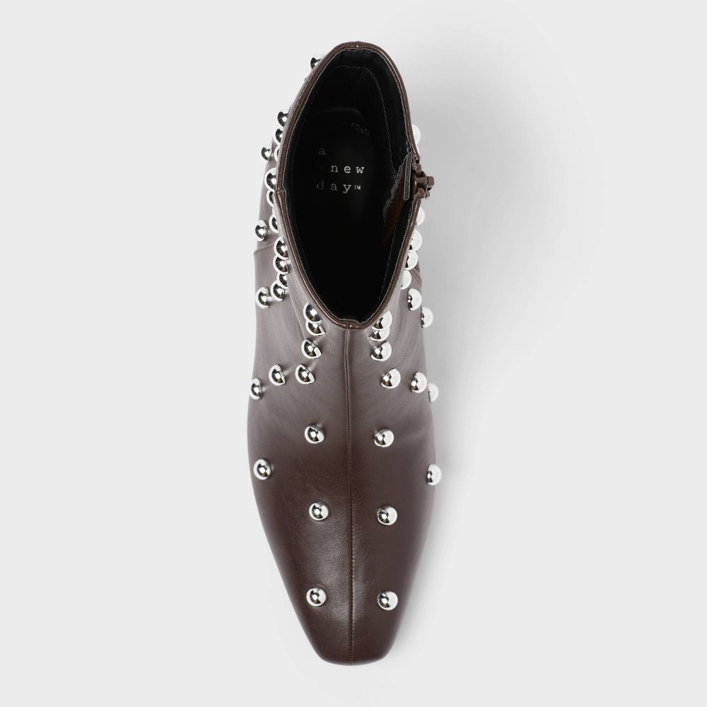 New - Women’s Wide Width Tigris Low Shaft Heeled Boots with Memory Foam Insole – A New Day™ Dark Brown 6.5W