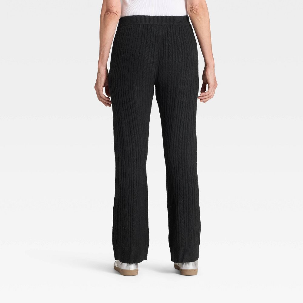 New - Women's High-Rise Wide Leg Ankle Sweater Pull-On Pants - Universal Thread™ Black S