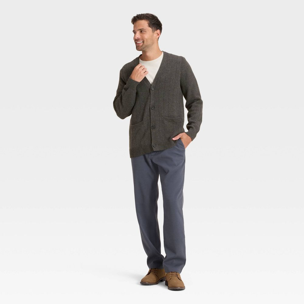 Open Box - Men's Soft Knit V-Neck Cardigan Sweater - Goodfellow & Co™ Dark Gray M